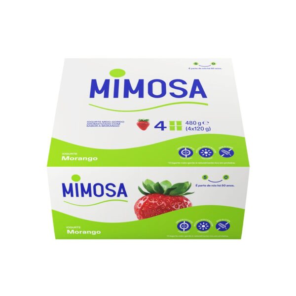 Iogurte Mimosa Aromas 4x120g Morango  (Mínimo  compra 2 packs)